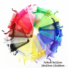 10 шт. 7x9 9x12 10x15 13x18 подарочные сумки из органзы для ювелирных изделий, упаковка для ювелирных изделий на Рождество, свадьбу, подарочные сумки, пакеты, упаковочные сумки