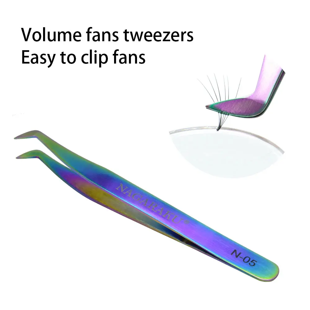 Nagaraku нержавеющая сталь Tweezers Пинцет особенно для норки наращивание ресниц ресницы изогнутые прямые клип пинцеты