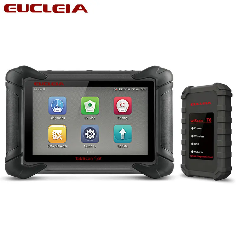 EUCLEIA TabScan S8 OBD2 автомобильный диагностический инструмент OBDII все системы кодирования и J2534 ECU программирование OBD 2 автоматический сканер