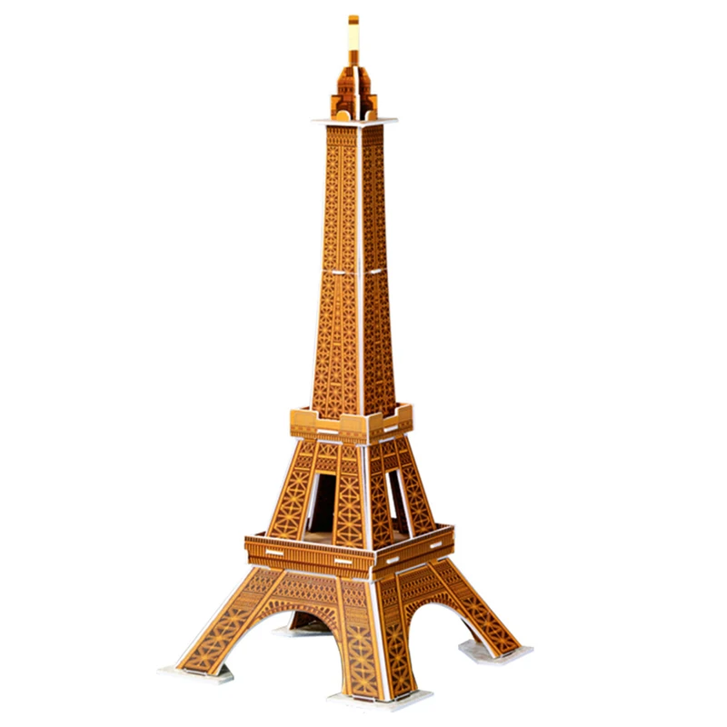Have Original Box Классический 3D пазл Франция La Tour Эйфелева башня строительный мир строительный Масштаб модели наборы город для детей - Цвет: Have Original Box