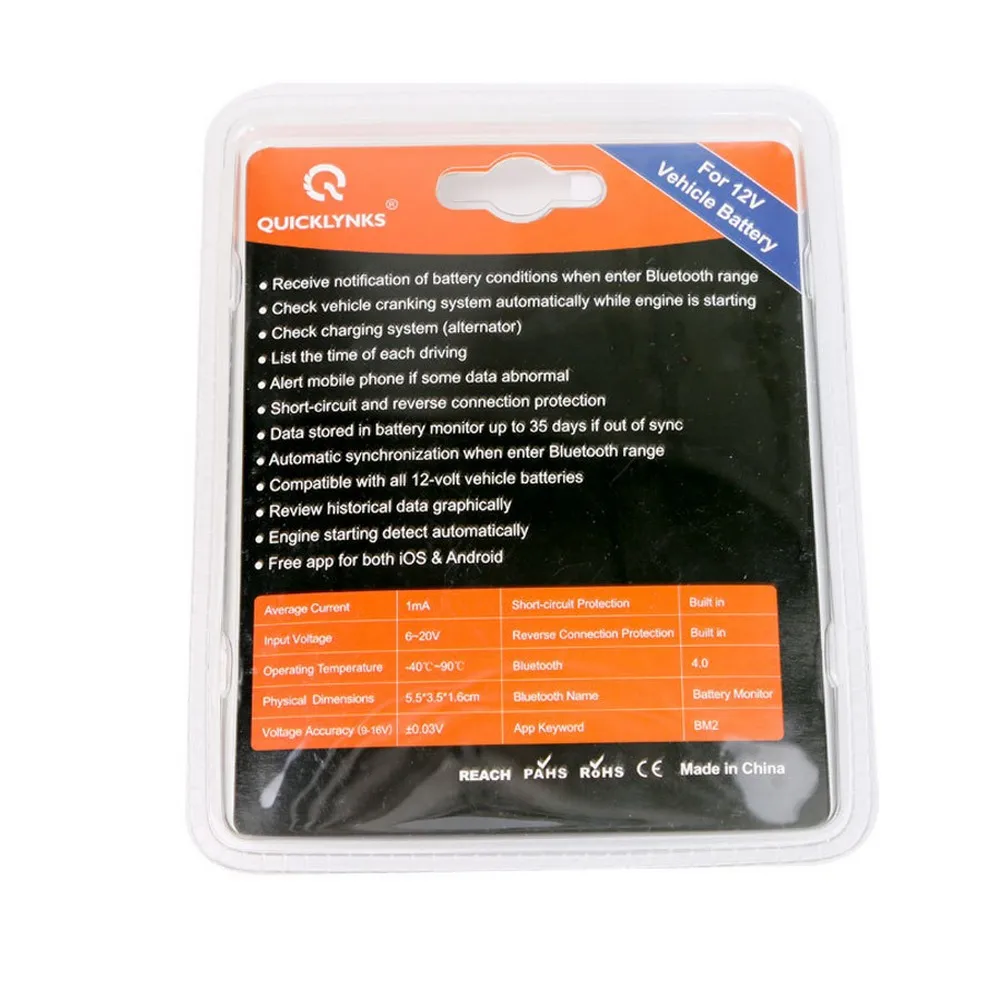 

12V Car Battery Tester Bluetooth Battery Monitor Bluetooth 4.0 Battery Measurement Tool Suit For 6-20V Car