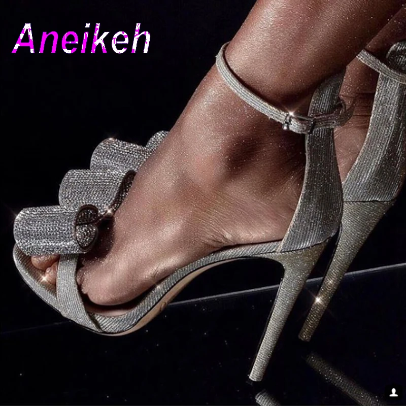 Aneikeh новинка 2019 года модные сексуальные сандалии-гладиаторы на тонких высоких