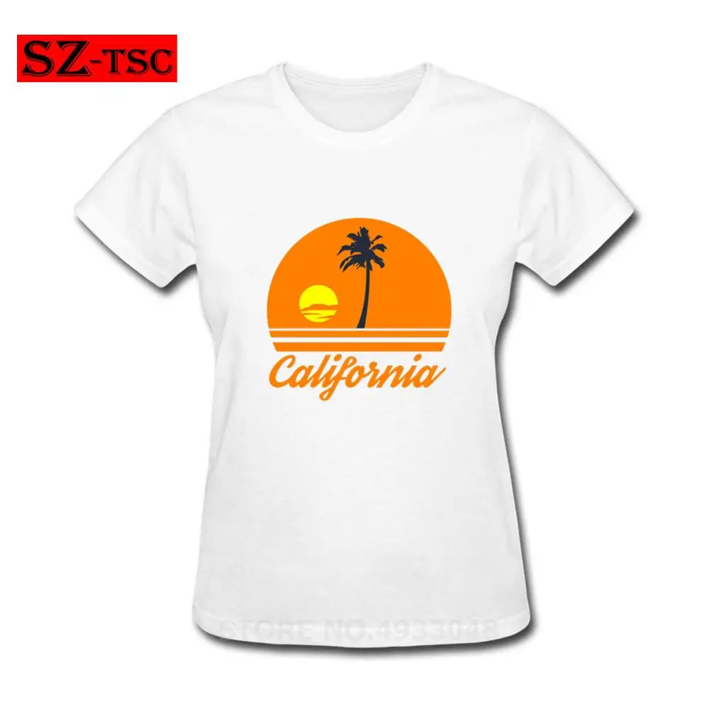 Famicom футболка California футболки "закат" негабаритная уличная футболка рубашка хлопок короткий рукав Забавный принт Женская футболка XXXL