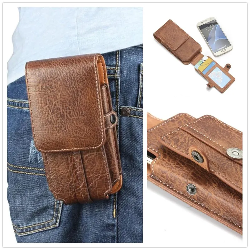 Универсальный Спорт Открытый Флип PU Кожаный Пояс Пряжка Клип Кобура Футляры Для