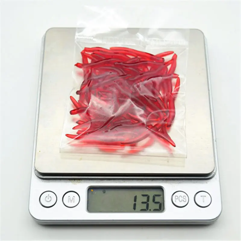 Мягкая рыболовная приманка 50 шт./лот имитация дождевого червя красные черви