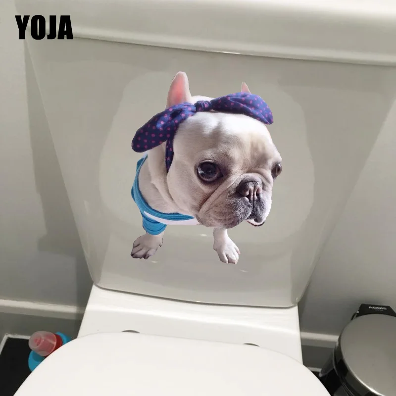 YOJA 17,6*21,9 см наклейка на стену в виде милой собаки для дома s роспись декор для ванной стикер для туалетных принадлежностей