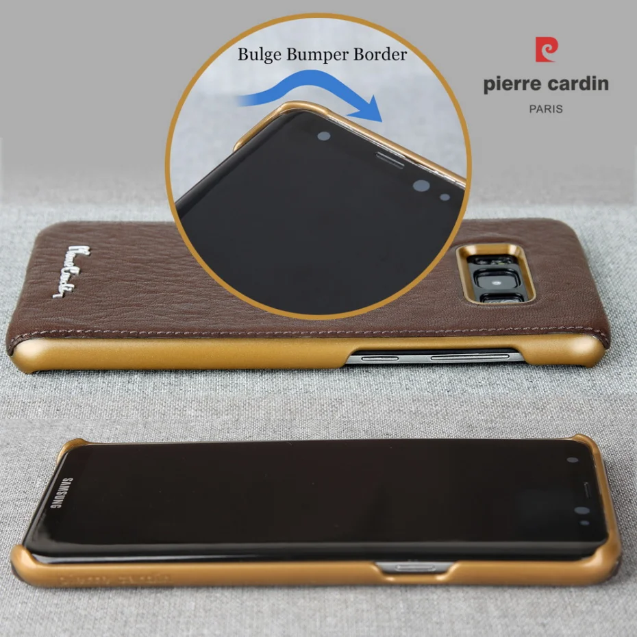 Чехол Pierre Cardin из натуральной кожи для samsung Galaxy S8/S8 Plus, роскошный тонкий жесткий чехол с металлическим логотипом для samsung S8, сумка