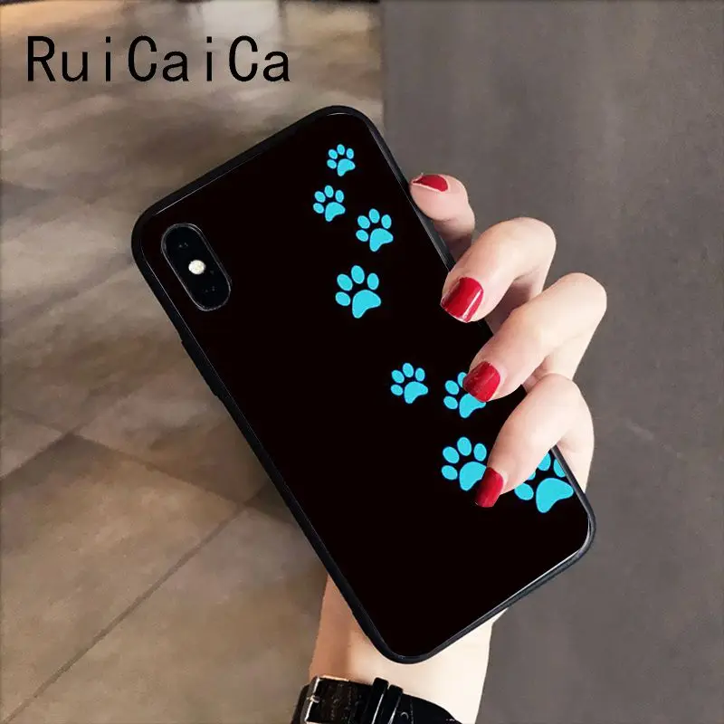 RuiCaiCa отпечаток лапы собаки клиент высокого качества чехол для телефона iPhone 8 7 6S 6Plus X XS MAX 5 5S SE XR 10 Чехол