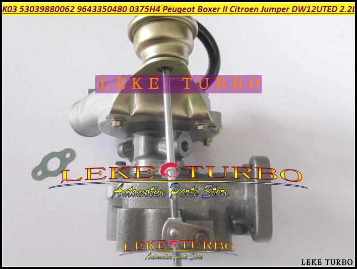 K03 62 53039880062 53039700062 9643350480 Turbo Turbocharger For Peugeot Commercial Boxer 2 Citroen Jumper 2001-10 DW12UTED 2.2L |