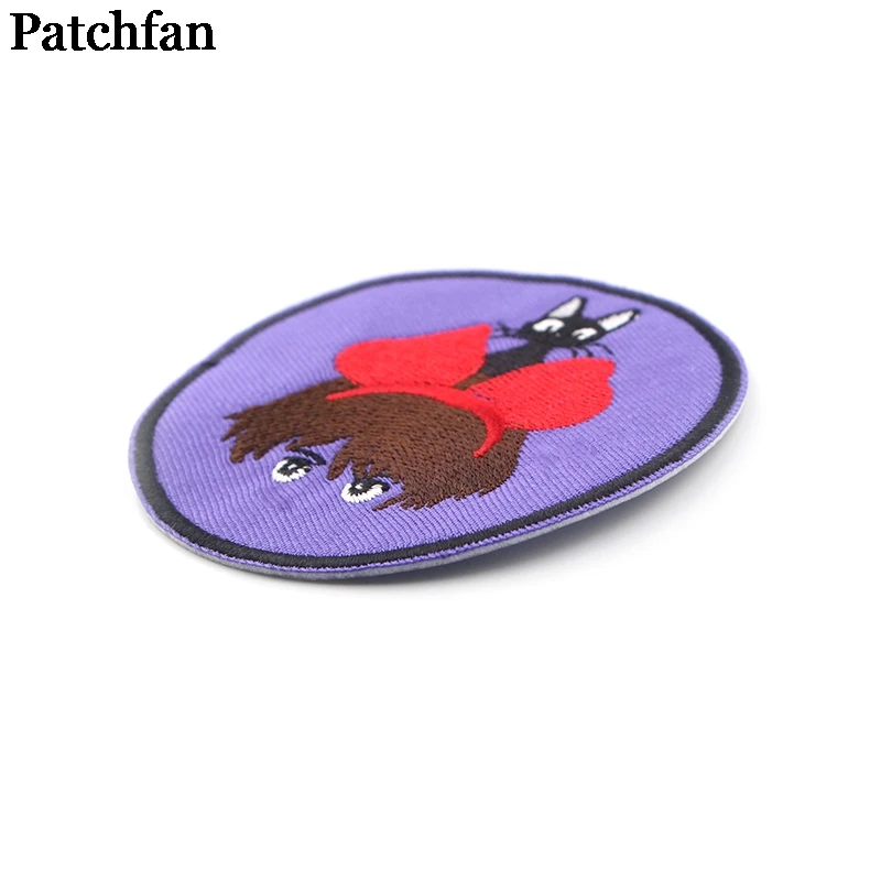 Patchfan Kiki службы доставки, аппликационные заплатки Сделай Сам Железный на обуви рубашка одежда Джерси наклейки в стиле панк вышитые значки A2234