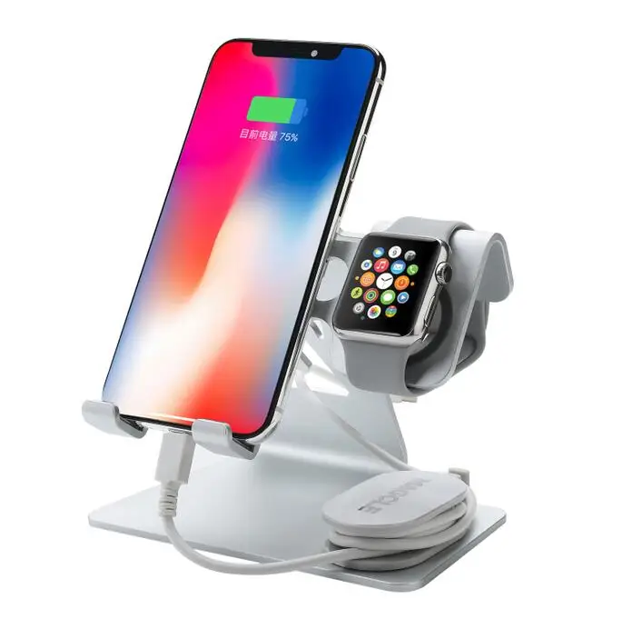 Серебристый Magcle зарядный кабель 3 в 1 держатель для док-станции для Apple Watch iWatch серии 4/3/2/1 телефон планшет подставка для iphone XR XS MAX X - Цвет: Серебристый