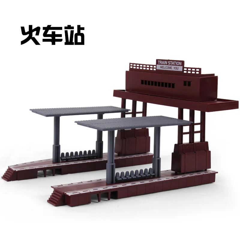 Игрушечный маленький локомотивный трек аксессуары пещера одноэтажный мост