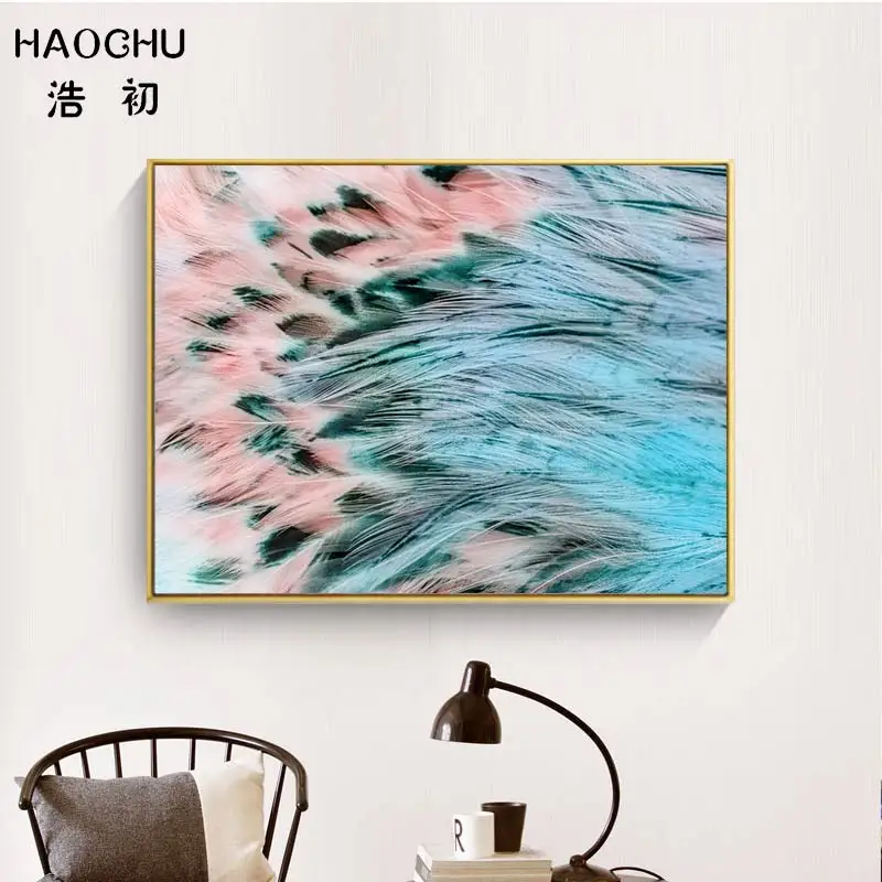 Абстрактные настенные плакаты от бренда haochu живопись на холсте художественный плакат Настенная Наклейка украшение стены картина животное перо украшение дома живопись