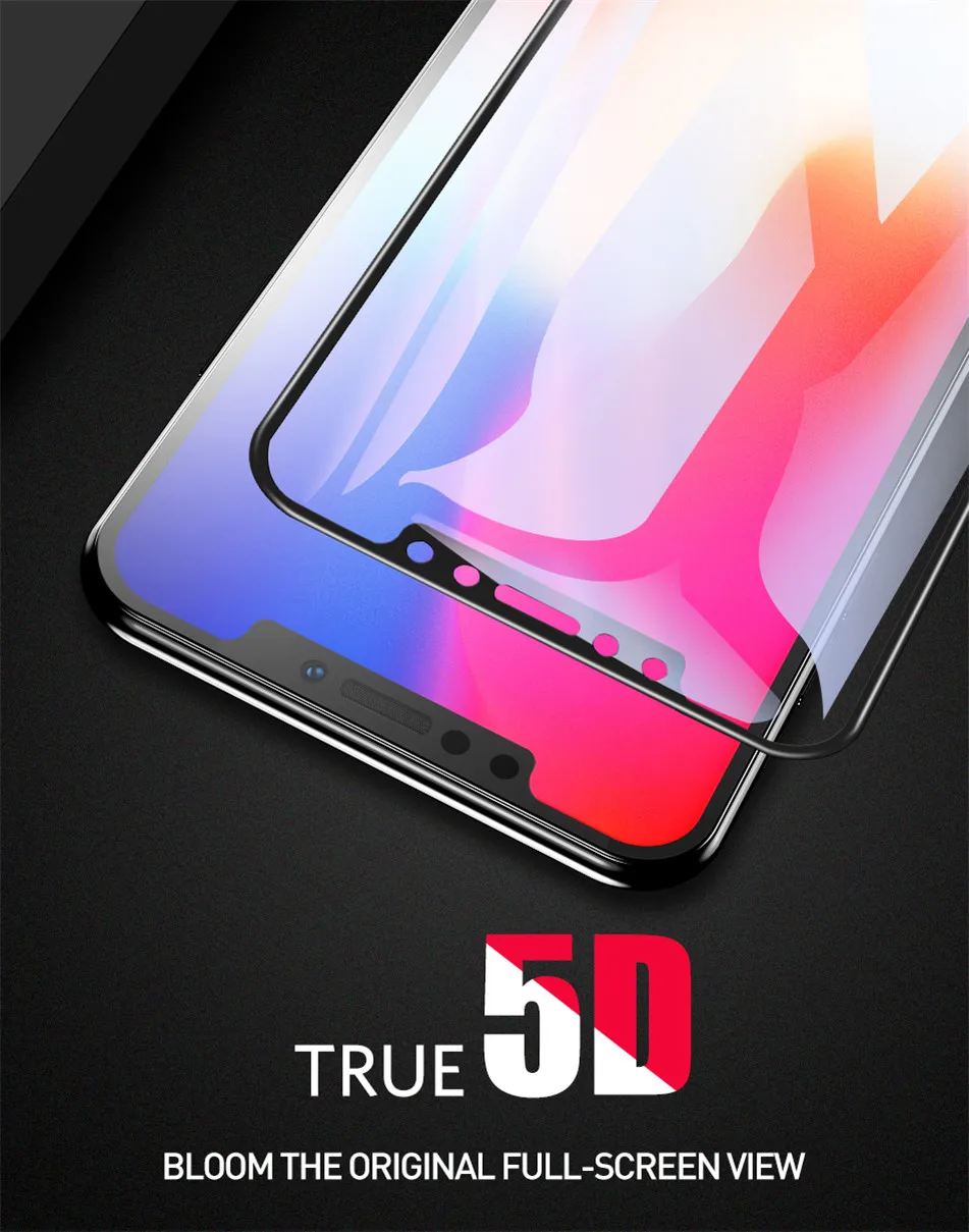 USLION 5D Защитное стекло для iPhone 7 6 6s 8 plus закаленное стекло для iPhone X Xr Xs XS Max Защитная пленка для экрана
