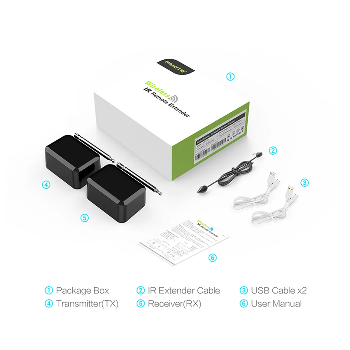 Transmitter PAT-590 5,0G 2,4G двухдиапазонный 200m Беспроводной hdmi удлинитель HD видео передатчик и приемник с ИК-пультом для телевизора - Color: Transmitter