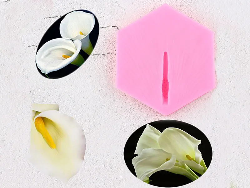 Calla Lily Сердце Силиконовые формы ручной работы помадка для кекса формы для украшения торта инструменты Конфеты Форма для шоколада формы для мастики