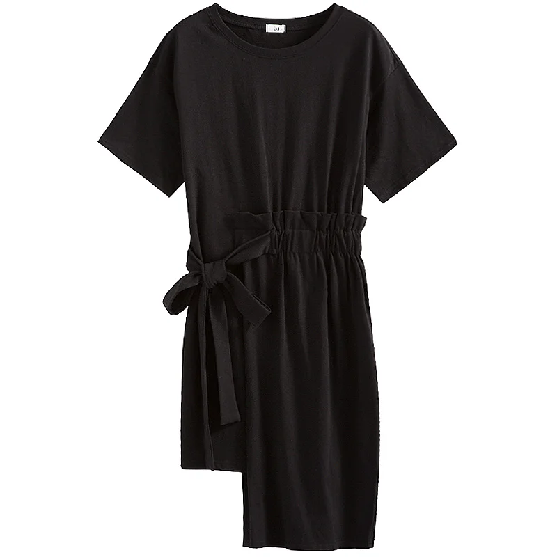 Новое летнее платье 2019 корейский модный Для женщин платья с поясами И | Женская
