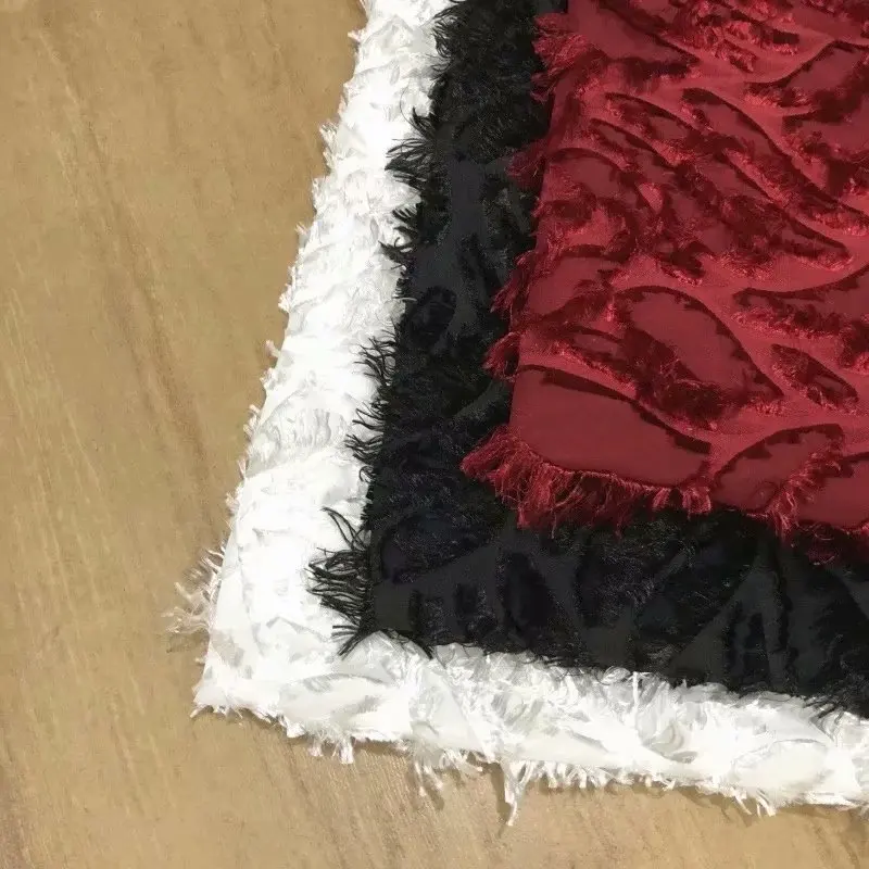 Яркое шелковое жаккардовое шерстяное шифоновое платье с крыльями модная ткань