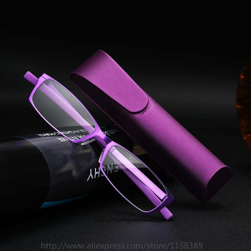 2017 Титан сталь пресбиопические очки с Чехол Мужчины легкий тонкий для чтения