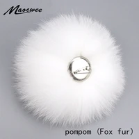 real nature raccoon fox fur pompon needle with button soft fox fur ball pompoms hanging car bag hat glove holder fur pom poms