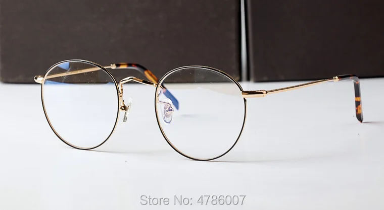 Ультралегкие винтажные круглые мужские очки в металлической двойной оправе