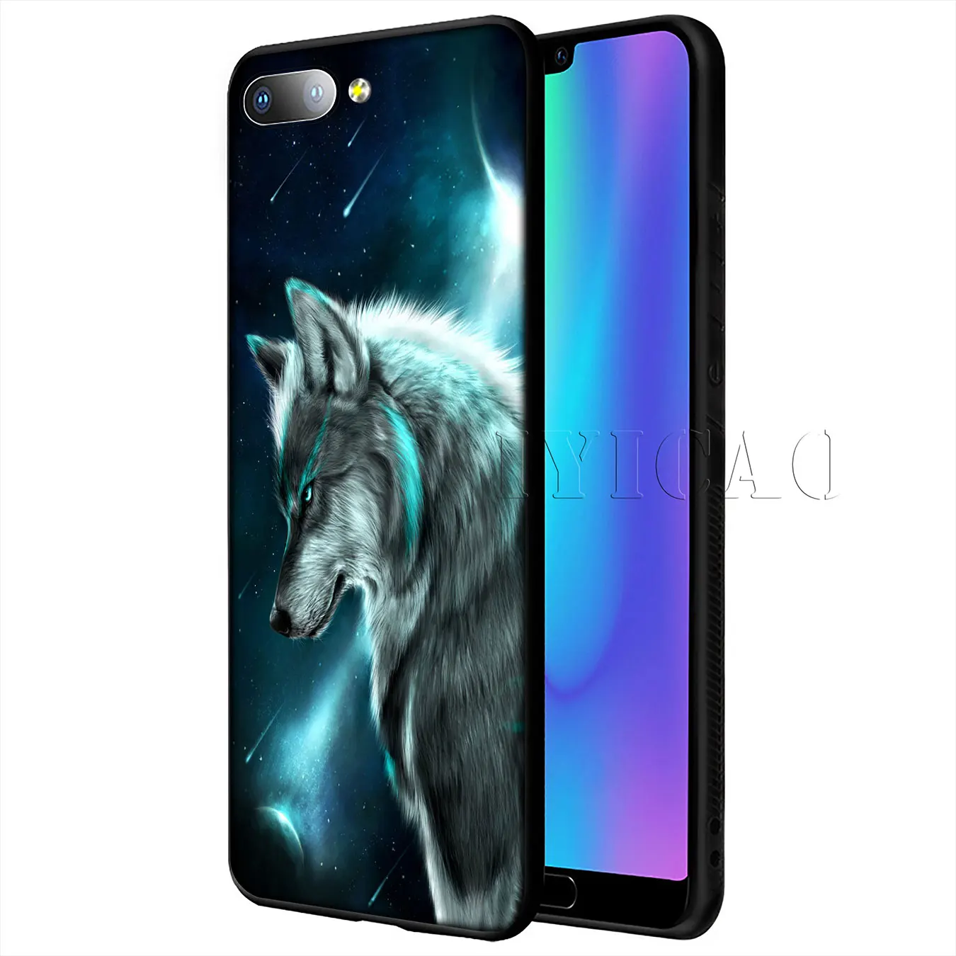Мягкий силиконовый чехол для телефона IYICAO Moon roaring wolf Huawei Y9 Y7 Y6 Prime 2019 Honor 20 8C 8X 8 9 9X 10