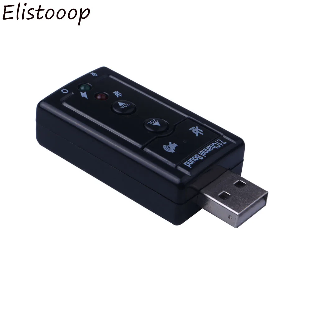 Elitooop хит продаж мини 7 1 канальный USB звуковая карта Микрофон Динамик 3D внешние