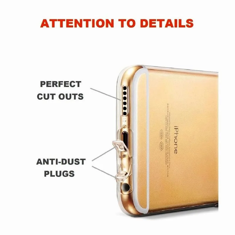 Прозрачный чехол для iPhone 6 S супер тонкий бампер прозрачный гибкие противопылевые