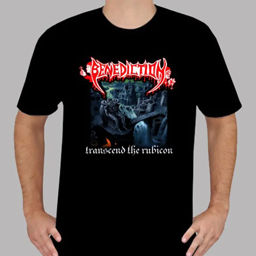 Benediction * Transcend The Rubicon рок-группа Мужская Черная Футболка размер S до 3XL мужские плюс