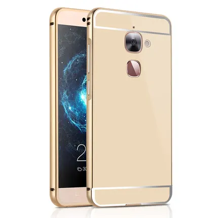 Чехол для Letv LeEco Le Pro 3X720, металлическая алюминиевая рамка, зеркальный акриловый чехол для Letv LeEco Le Pro 3X720, защитный чехол для телефона - Цвет: Golden