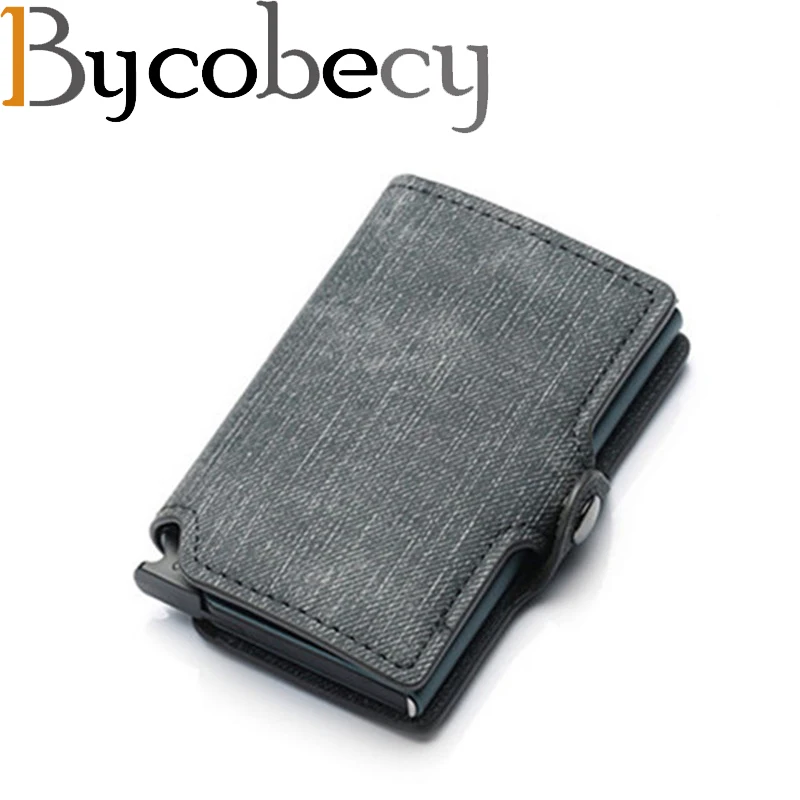 

Bycobecy, 2019, тонкий кошелек, кредитная карта, кошелек, новинка, RFID Блокировка, тонкий держатель для карт, PU, одна алюминиевая коробка, бизнес с за...
