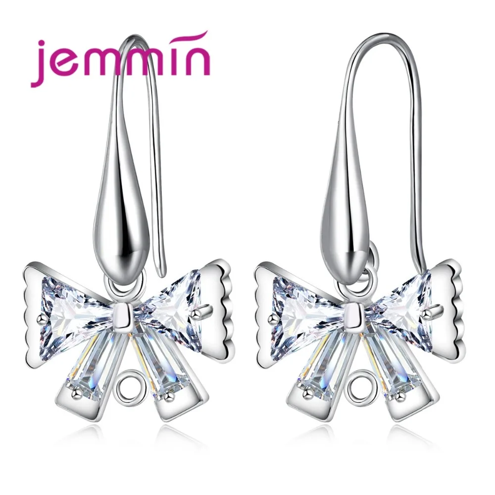 U образные серьги подвески из серебра 925 пробы с кристаллами|findings earrings|drop earringsfindings