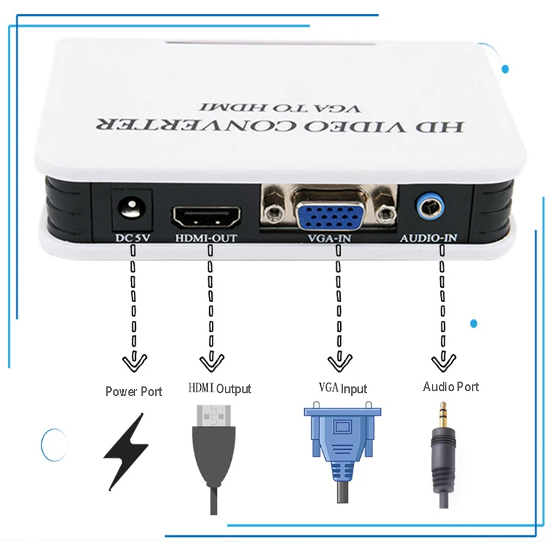 Baolyda VGA конвертер HDMI Plug and play к Выход 1080 P HD аудио ТВ AV HDTV ПК видео кабель VGA2HDMI