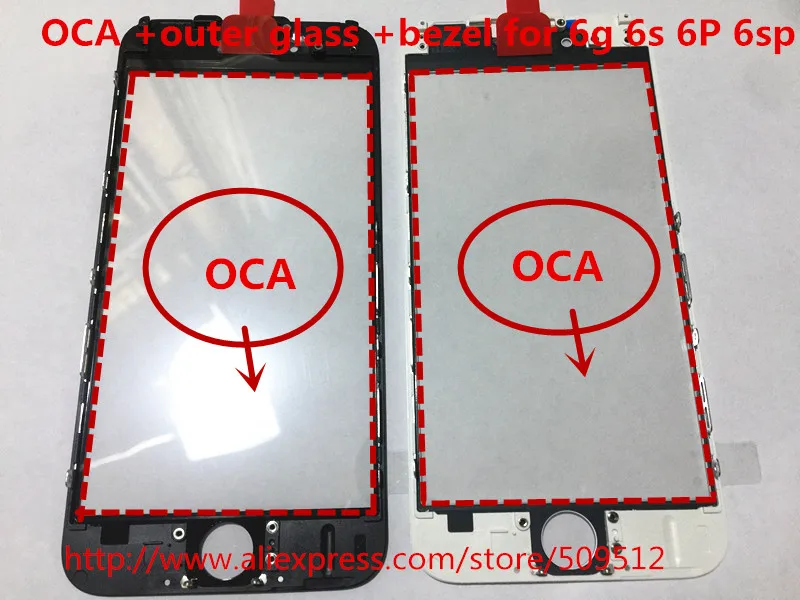 10 шт. лучшее холодное нажатие для iphone 6 6S 6 plus 7/7 plus внешнее стекло с рамкой с oca стекло+ рамка+ oca