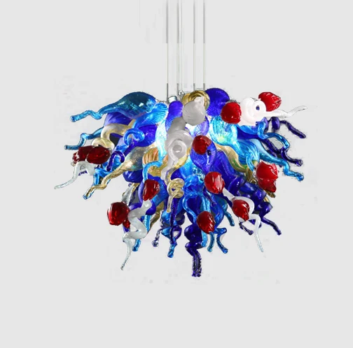 

Free Shipping 100% Hand Blown Artistic Lamp Flower Shape Hand Blown Glass Chandelier