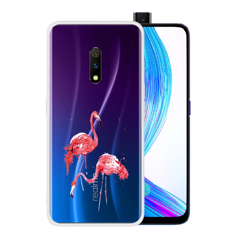 Мягкий силиконовый прозрачный чехол из ТПУ для OPPO Realme XT 5 Pro X2 X Lite 3 F11 F7 F5 F9 Find Flamingo |