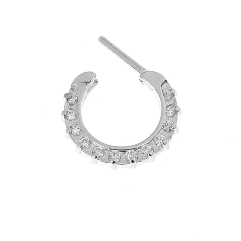 Женская перегородка для пирсинга носа кольца подковы стразы из нержавеющей