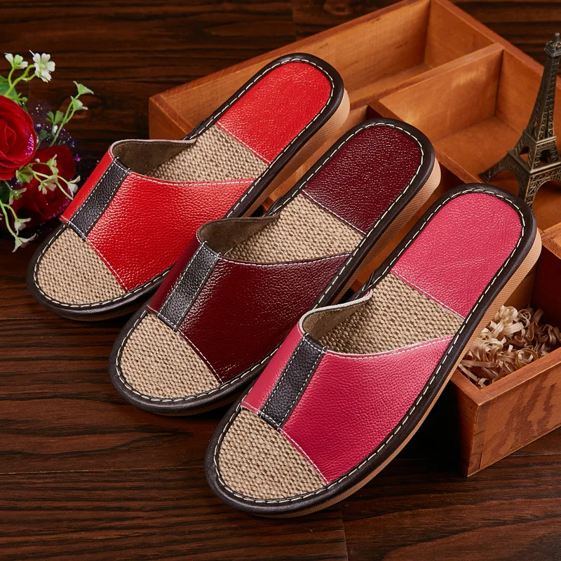 Mntrerm/Женская обувь Сезон весна лето Домашние Нескользящие тапочки из коровьей