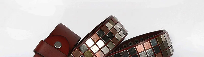 FAJARINA Фирменная Новинка унисекс дизайн мужские наклейки на кнопки цвета «металлик» коровья кожа ремень уникальные панк стильные ремни для мужчин и женщин N17FJ539
