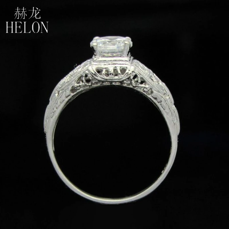 HELON Настоящее серебро 925 проба из настоящего кубического циркония кольцо на свадебный юбилей для женщин Пасьянс вечерние брендовые ювелирные изделия подарок