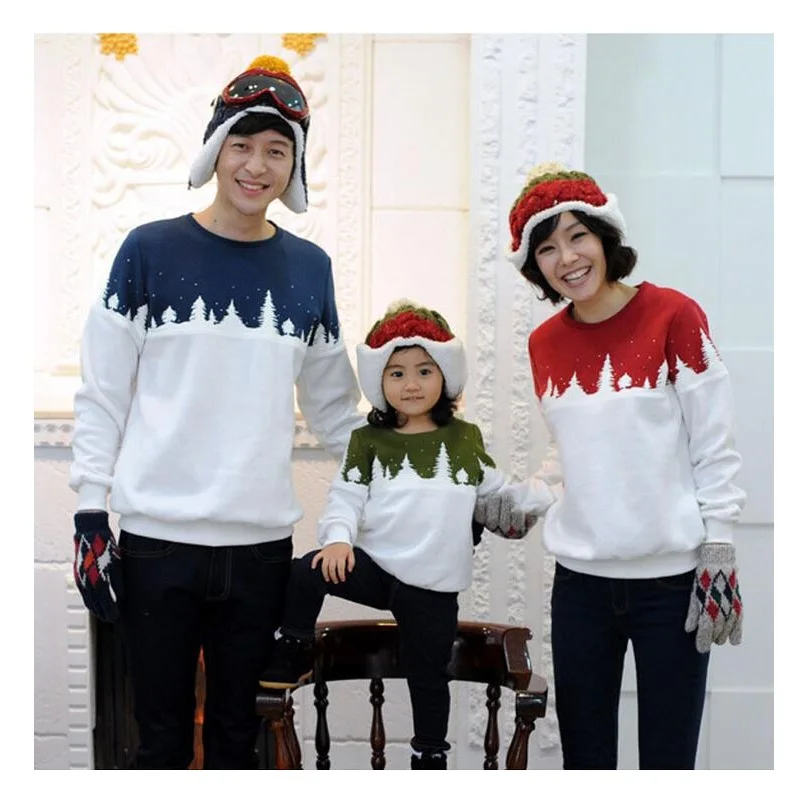 Моды Семьи Сопоставления Одежда Рождественская Елка Подарок футболки одежда на