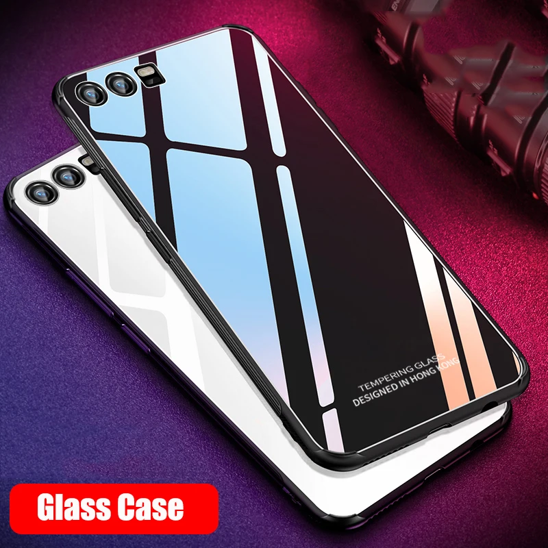 MAKAVO For Huawei Honor 9 Case Luxury Tempered Glass Back Cover Phone Cases 8 Pro Honor9 |