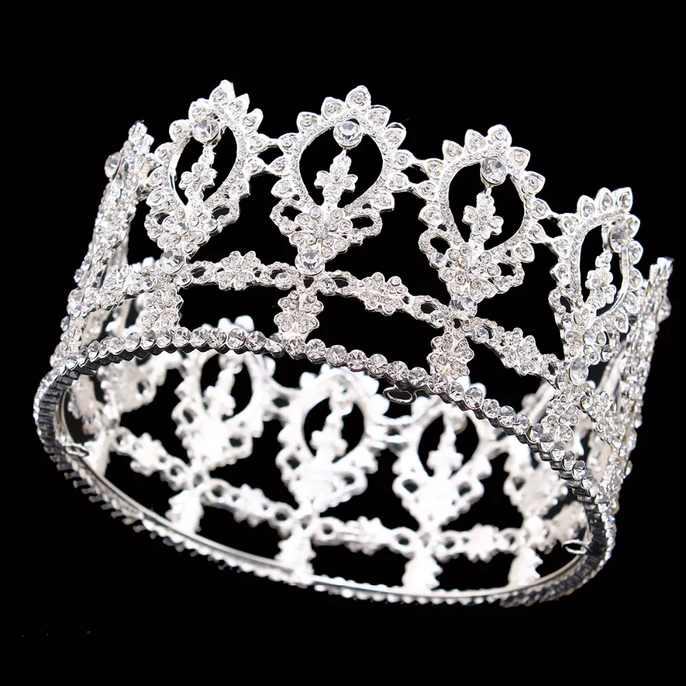 Круглые короны свадебная диадема из кристаллов винтажная Корона Свадебные