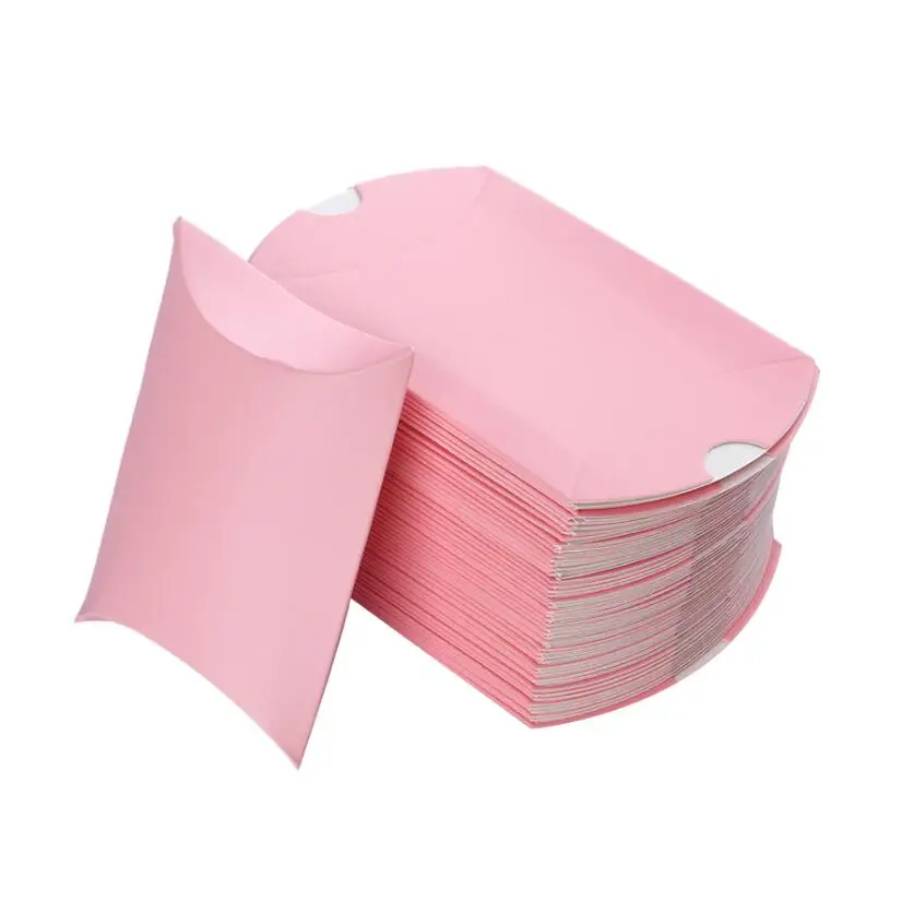Pink Бронзовая наволочка для подушки, мини коробка для конфет, Свадебная коробка для подушки, упаковка для гостей, вечерние и праздничные - Цвет: Pink