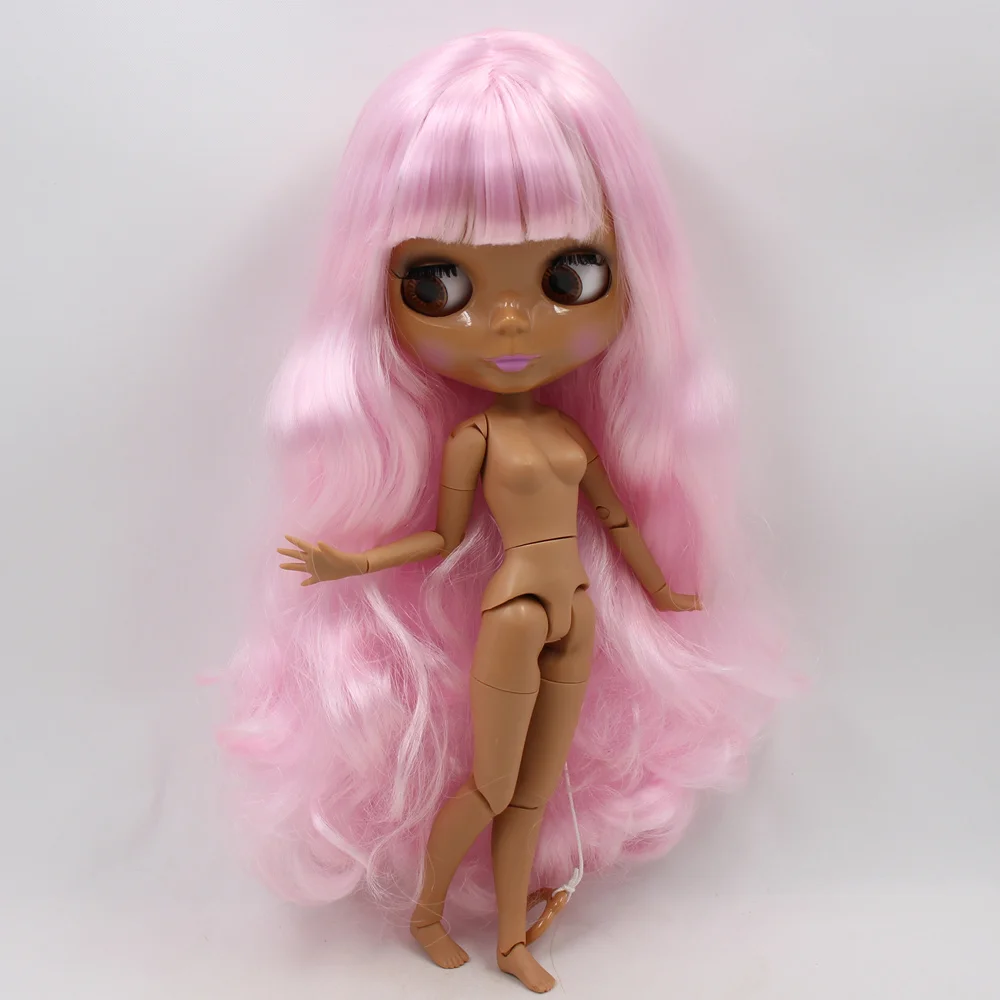 

ICY DBS Blyth doll No.1017 Pink hair with bangs JOINT body Chocolate skin 1/6 BJD