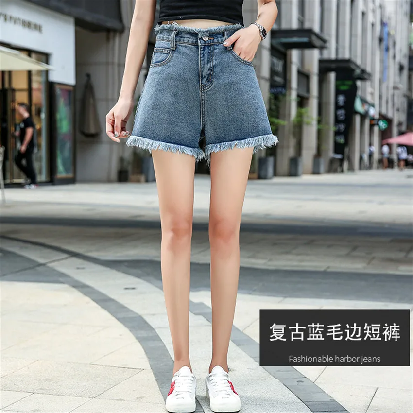 New Fashion Vintage Summer Jeans Shorts Student A-line Hole Women High Waist Denim Chic Girl Short Pants Hot WZ836 | Женская одежда