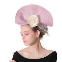 new lavender bridal veils hats feather church fascinators headbands hair accessories wedding fedora race event floral headwear