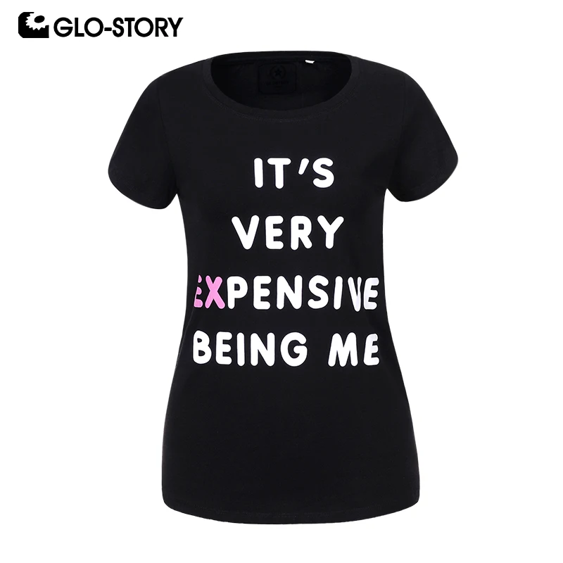 GLO STORY 2019 лето для женщин Большие размеры письмо печати Повседневное круглым