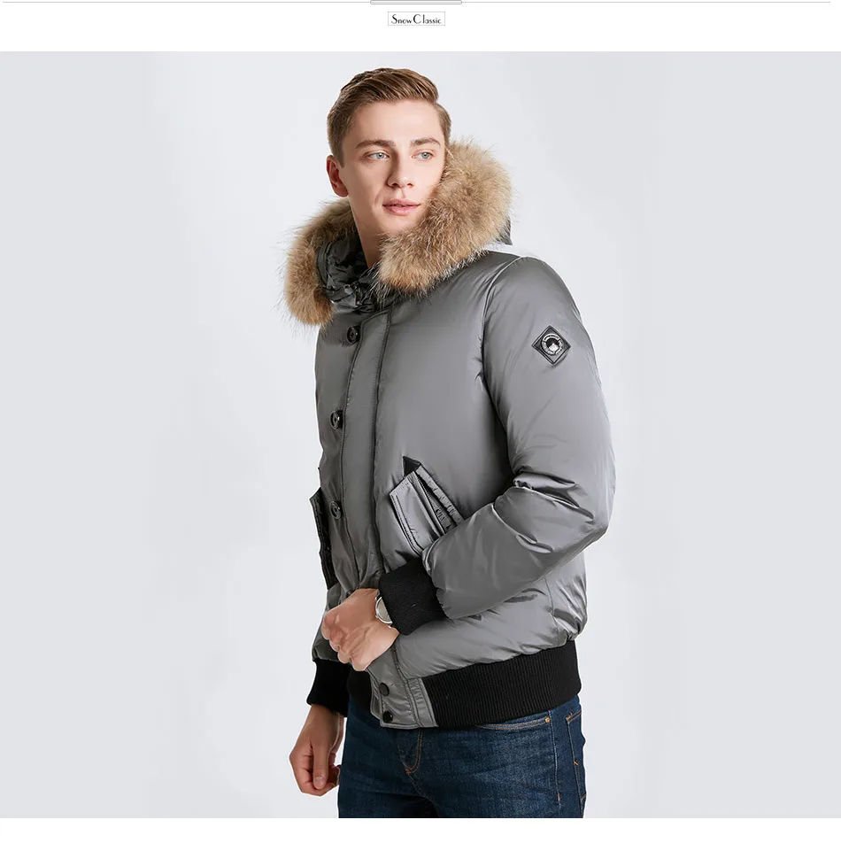 Snowclassic зимние мужские куртки для волос сгущающие теплые модные деловые случайные портье секция больших ярдов ветра 17533
