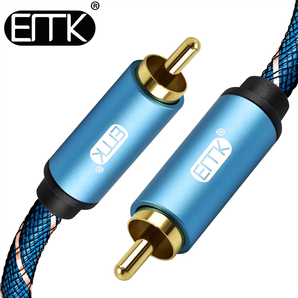Коаксиальный кабель EMK с RCA на Папа папа аудиокабель в нейлоновой оплетке видео